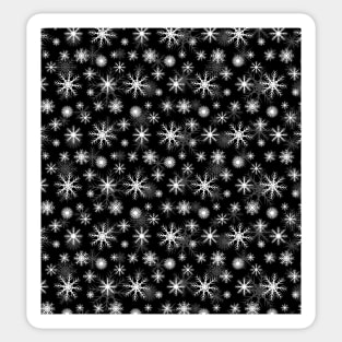 black and white snow fall pattern Sticker